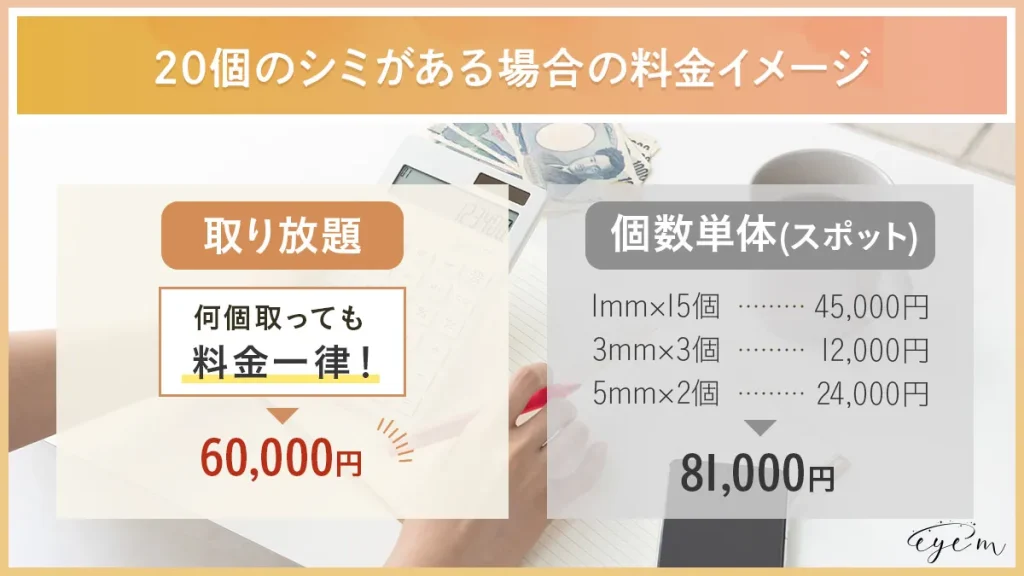 シミ取り放題の料金比較