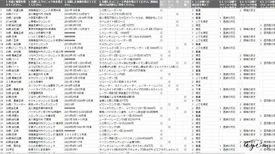 シミ取りレーザーアンケート集計表