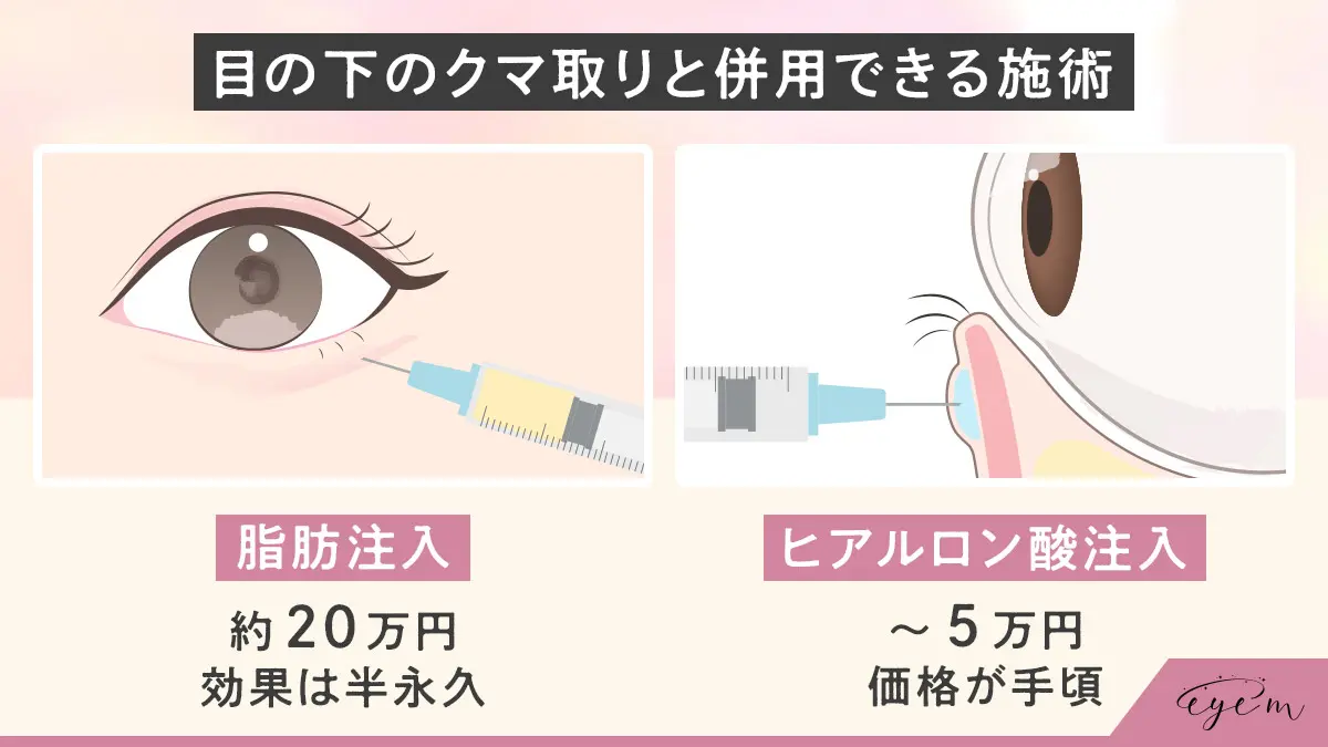 クマ取りと併用できる施術