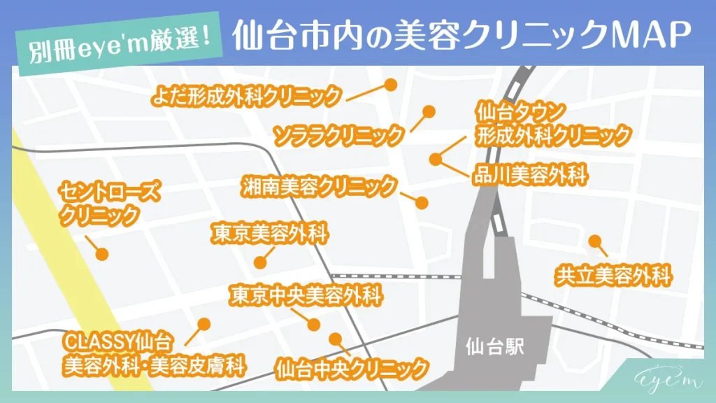 仙台,シミ取りクリニックMAP