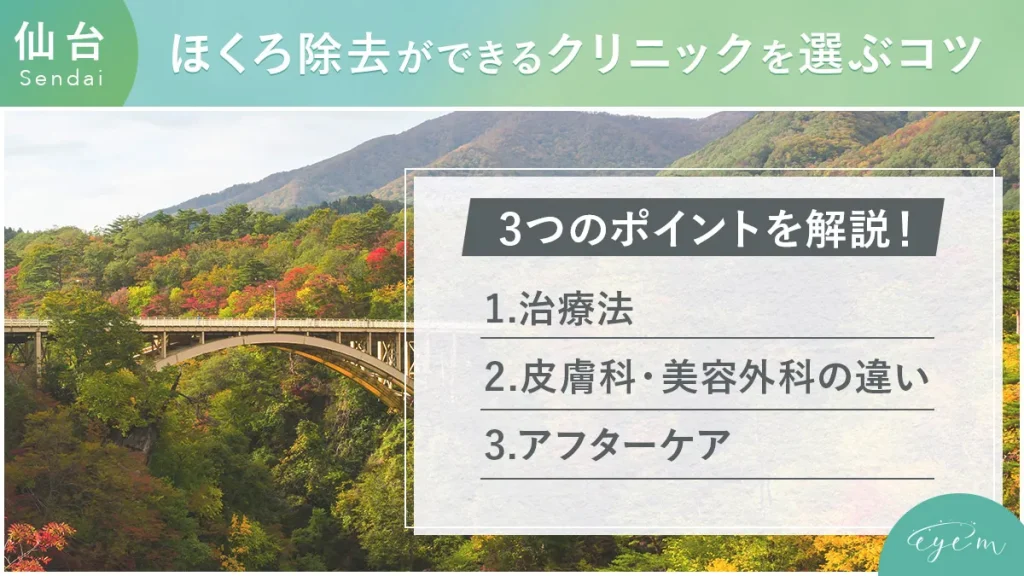 仙台でほくろ除去ができるクリニックを選ぶポイントを解説